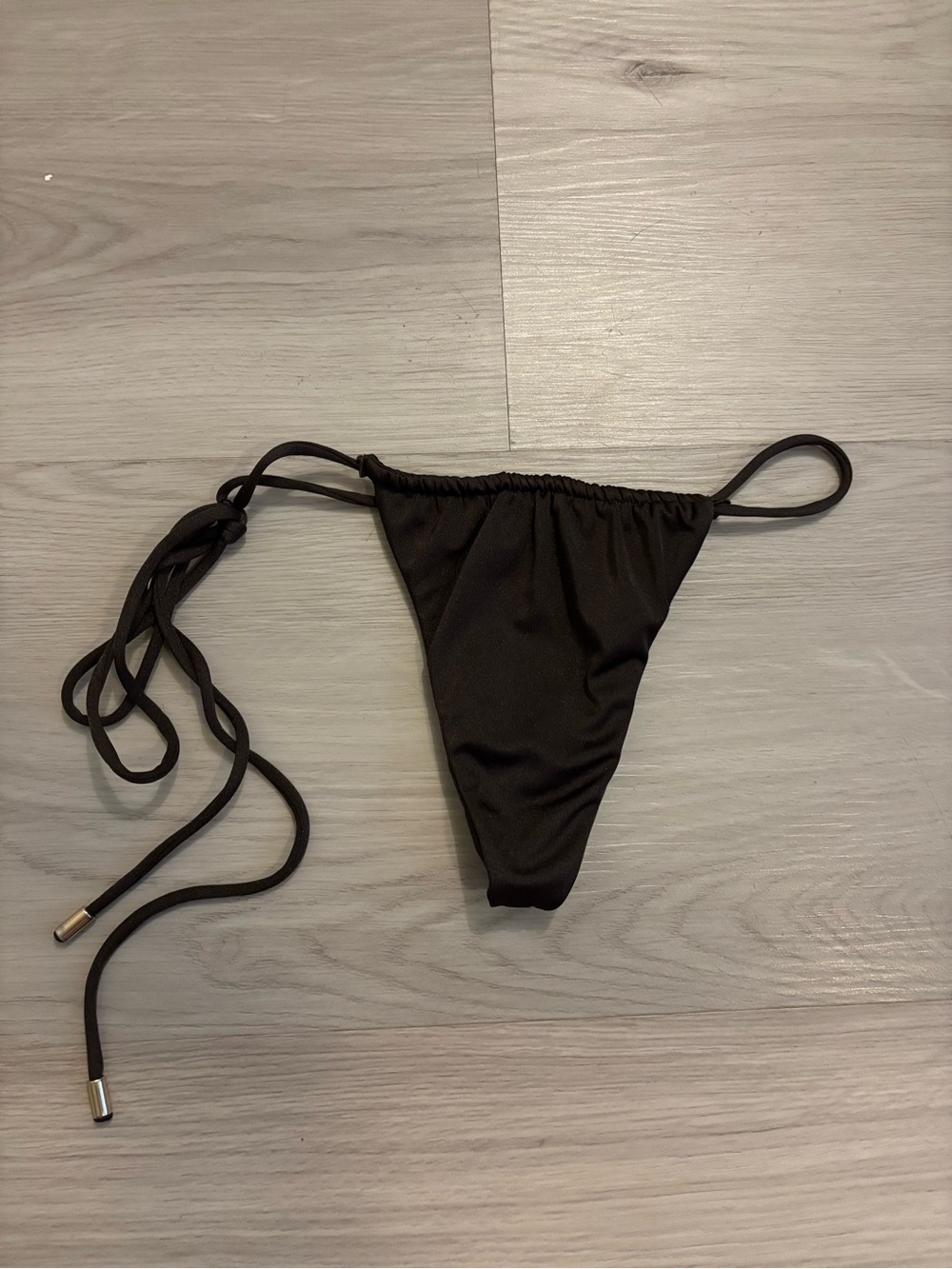 Dark Brown String Bikini Bottom - One side tie adjustable bottoms